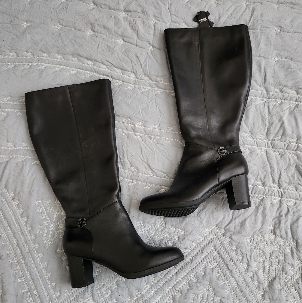 Black leather boots